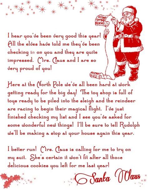 Letters From Santa Claus Free Printable