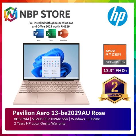 Hp Pavilion Aero Be Au Be Au Wuxga Laptop Ryzen