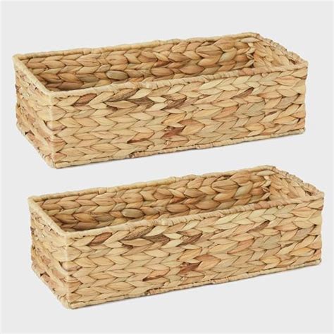 Amazon OEHID Wicker Storage Basket Toilet Basket Tank Topper