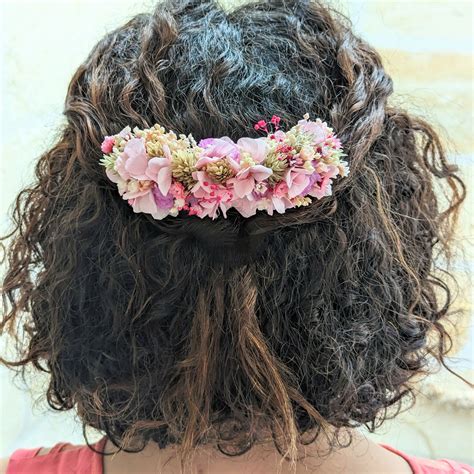 Peigne Cheveux Fleuri Pour Coiffure De Mariage En Fleurs Stabilis Es