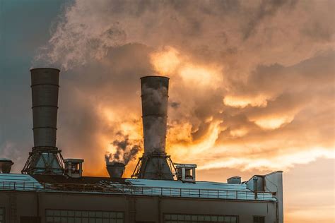 Hd Wallpaper Dawn Sunset Industry Sunrise Air Air Pollution