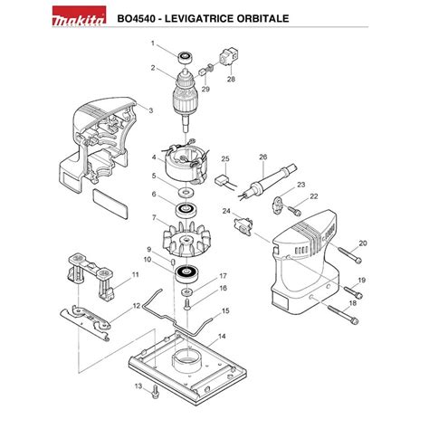 Makita Spare Parts for Orbital Sander BO4540