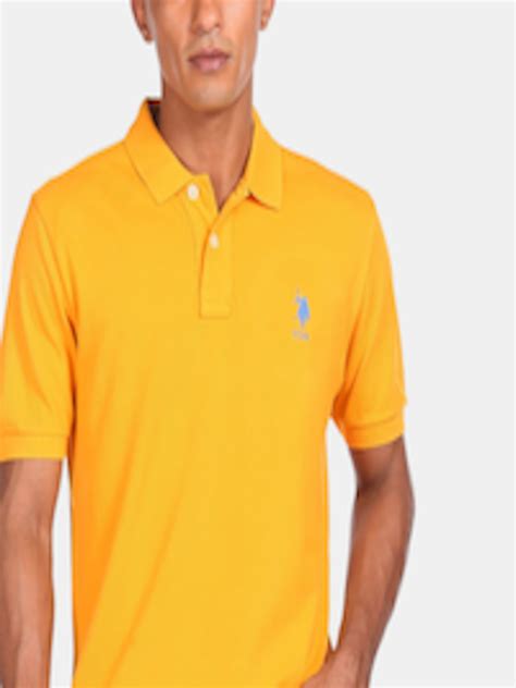 Buy U S Polo Assn Men Yellow Polo Collar T Shirt Tshirts For Men