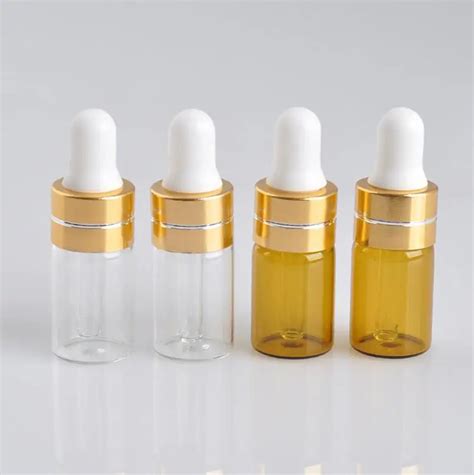 500Pcs Lot High Quality 3 ML Small Clear Glass Dropper Bottle 3cc Mini