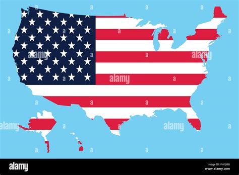 USA Map Flag on a blue background Stock Vector Image & Art - Alamy