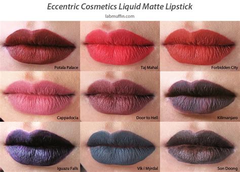 Eccentric Cosmetics Matte Liquid Lipsticks Swatches and Review | Lab Muffin Beauty Science