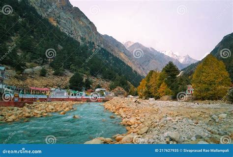 Ganga River Flows Through Himalayas In Gangotri Uttarakhand India