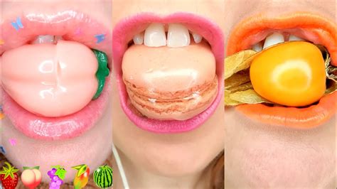 Asmr Satisfying Gummy Eating Sound👄🫦👅 Cr Satisfying Lip Youtube