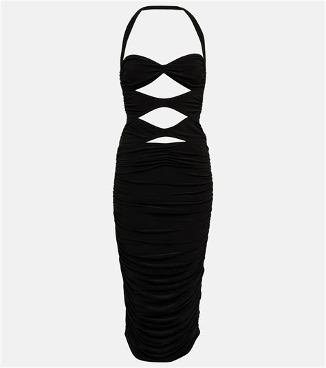 Norma Kamali Peekaboo Mio Cutout Midi Dress Norma Kamali