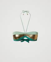 Bandeau Bikini Top With Laminated Insert Woman Green TWINSET Milano