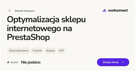 Optymalizacja Sklepu Internetowego Na PrestaShop WorkConnect