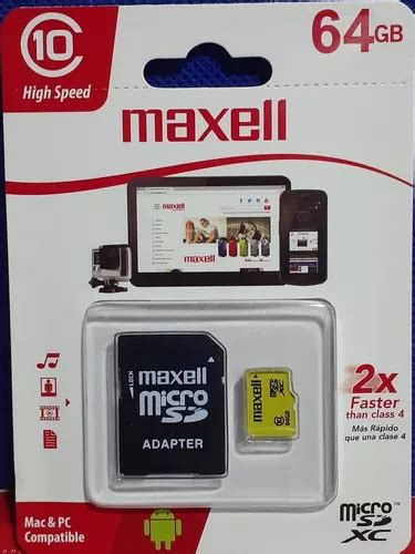 Memoria Maxell Micro Sd 64gb Action Pro Clase 10 Cuotas sin interés