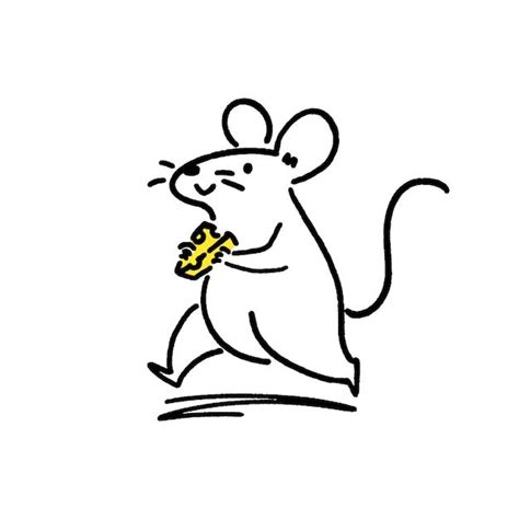 Premium Vector Cute Little Rat With Cheese Rats Mouse Drawing