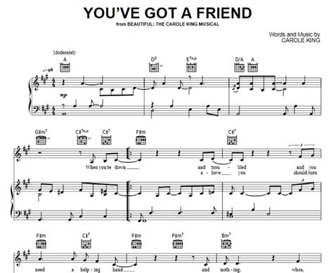 Carole King - You’ve Got A Friend Free Sheet Music PDF for Piano | The ...