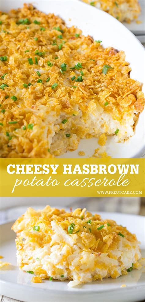 Cheesy Hashbrown Potato Casserole With A Corn Flake Topping Cheesy Potato Casserole Hashbrown