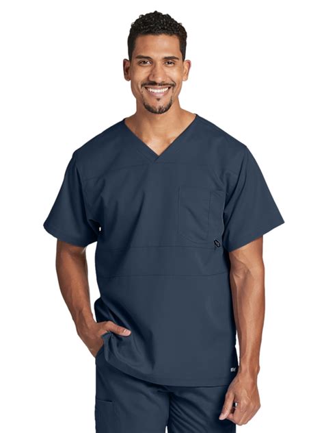 Greys Anatomy 2 Pocket V Neck Top For Men Medical Scrub Top