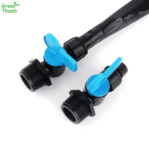 30pcs 1 2 3 4 16mm Male Thread Connector Pe Lock Straight Valve For Drip Tape Agricultural