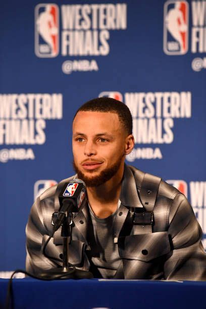 Stephen Curry Of The Golden State Warriors Talks To The Media After