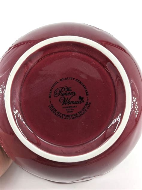 Pioneer Woman Cowgirl Lace Plum Cereal Soup Bowl Burgundy EBay