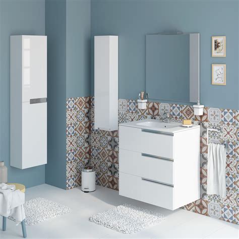 Mueble de baño con espejo Victoria N Family blanco 70x45 cm Leroy Merlin