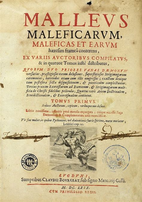 Malleus Maleficarum Title Page Of An Edition Dated 1669 The Malleus