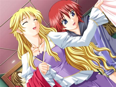 The Big Imageboard Tbib 2girls Blonde Hair Game Cg Multiple Girls Red Hair Saionji Kyoka