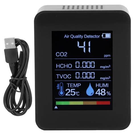 Tmishion D Tecteur De Dioxyde De Carbone Co Hcho Moniteur Portable De