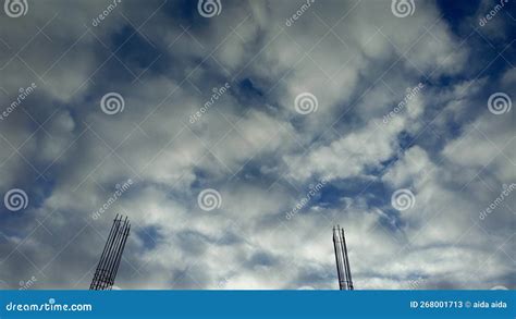 The Iron Pillars Stand In The Direction Of The Pure Clouds Stock Image