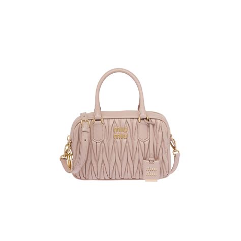 Miu Miu Matelass Nappa Leather Top Handle Bag In Water Lily Modesens