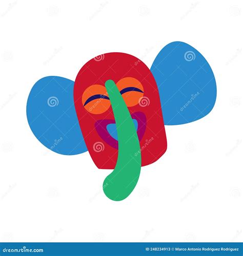 Isolated Marimonda Mask Colombian Folklore Vector Stock Vector