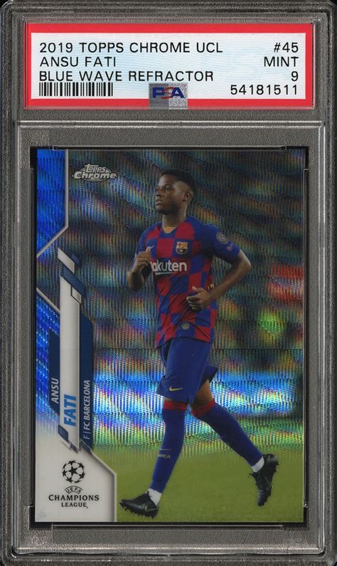 Ansu Fati Topps Chrome Uefa Champions League Blue Wave