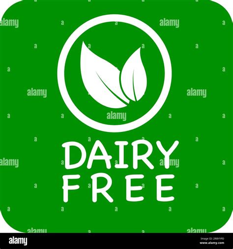 Green background dairy free vector logo or icon, dairy free logo Stock ...