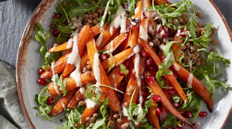 Insalata Di Carote Arrosto Con Lenticchie E Rucola Sale Pepe