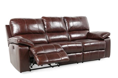 Contemporary 90 Power Reclining Sofa In Coffee Brown Mathis Brothers