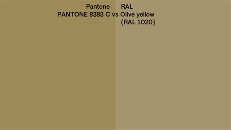 Pantone 8383 C Vs Ral Olive Yellow Ral 1020 Side By Side Comparison