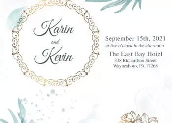 Free Printable Floral Motives Wedding Invitation Templates