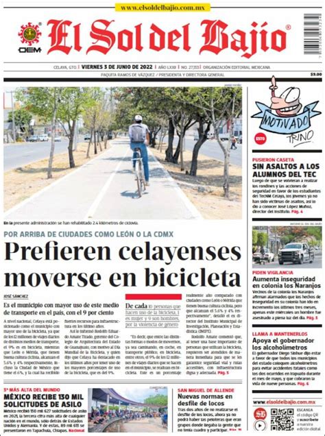 Periódico El Sol del Bajio México Periódicos de México Edición de