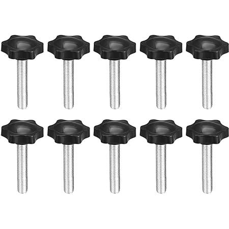 Uxcell Clamping Screw Knob Plum Hex Shaped Grips Star Knob M6 X 40mm