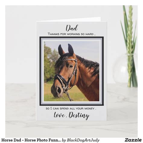 Horse Dad Horse Photo Funny Fathers Day Humor Card