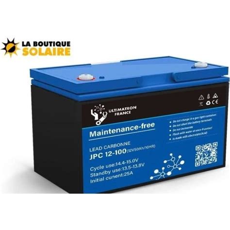 Batterie Plomb Carbone ULTIMATRON 12V 100Ah Décharge Lente Cdiscount