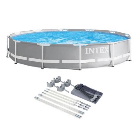 Intex 12ft X 30in Prism Metal Frame Above Ground Round Swimming Pool And Canopy 2 Piece Kroger