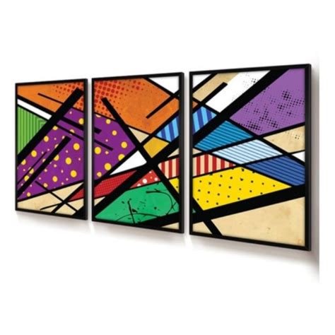 Quadros Decorativos Abstrato Romero Britto Mosaico Sala Quarto Shopee