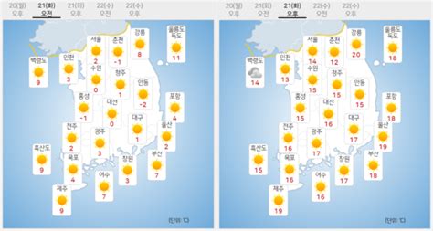 내일날씨 전국이 쾌청 미세먼지 좋음∼보통