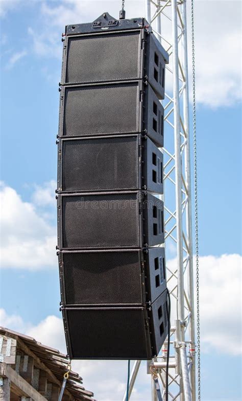 large concert speakers  nature stock photo image  loud modern