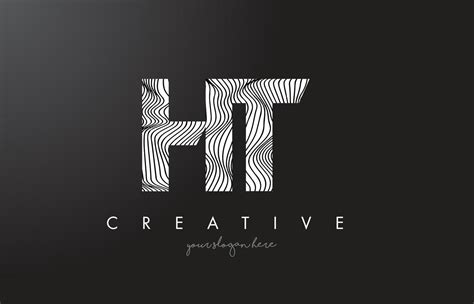 HT H T Letter Logo With Zebra Lines Texture Design Vector 5037503