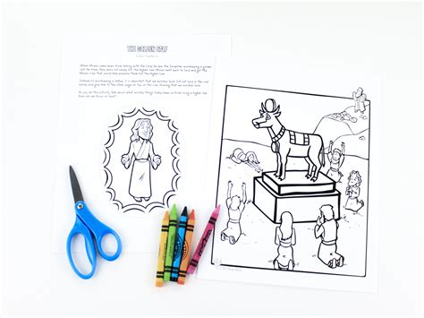 Golden Calf Coloring Pages For Children Digital Downloads Bible