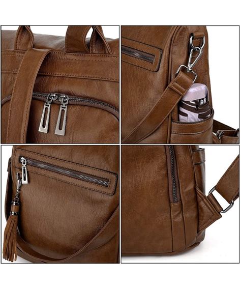 Women Anti Theft Backpack Purse Pu Washed Leather Ladies Tassels Convertible Rucksack Shoulder