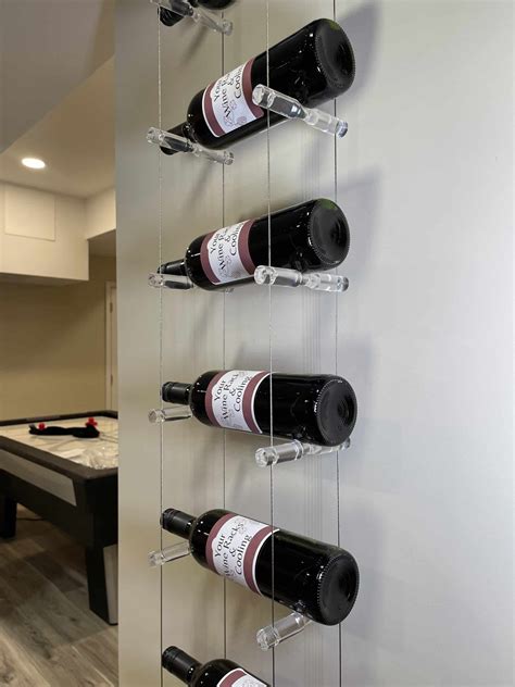 12 Bottle Float Cable Wine Racking Display Kit Modern Rack