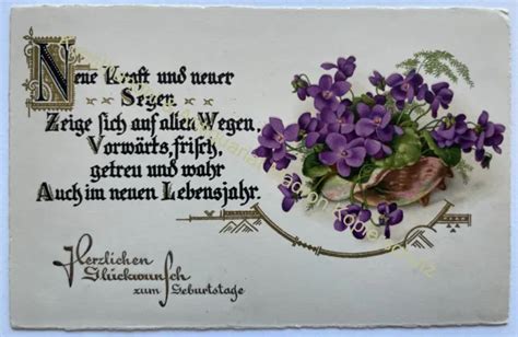 Ak Alte Postkarte Motiv Geburtstag Gl Ckwunsch Um Litho Spruch