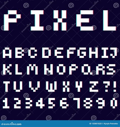 3d Alphabet Made Of Pixel Design Font Stock Illustration Illustration